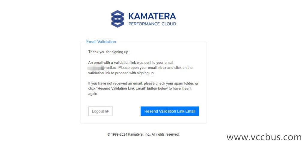 使用Email邮箱注册验证创建Kamatera账号