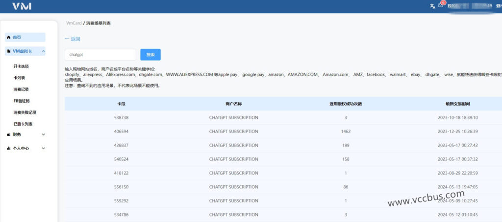 VMCardio虚拟信用卡平台适合付费订阅ChatGPT人工智能的虚拟信用卡BIN