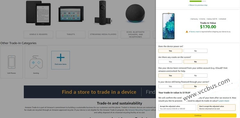 Amazon亚马逊Trade-In旧货回收项目赚礼品卡全程操作教程 手机回购价格